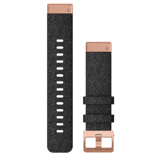 Ремешок для Fenix 6s 20mm QuickFit Heathered Black Nylon with Rose Gold