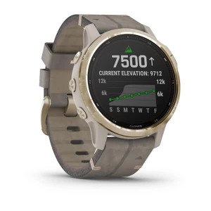 Часы Garmin Fenix 6S Pro Solar Edition Light gold with shale grey suede band