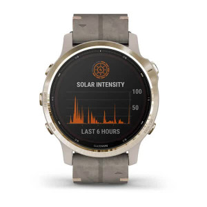 Часы Garmin Fenix 6S Pro Solar Edition Light gold with shale grey suede band