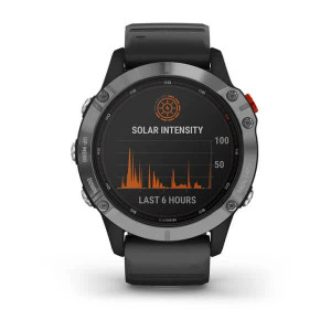 Часы Garmin Fenix 6 Solar Silver with black band