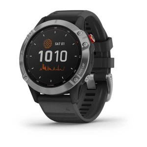 Часы Garmin Fenix 6 Solar Silver with black band