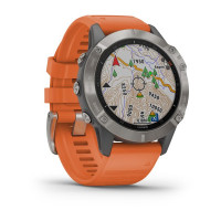 Годинник Garmin Fenix 6 Sapphire Titanium with Ember Orange Band