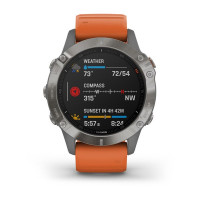 Годинник Garmin Fenix 6 Sapphire Titanium with Ember Orange Band
