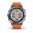 Годинник Garmin Fenix 6 Sapphire Titanium with Ember Orange Band