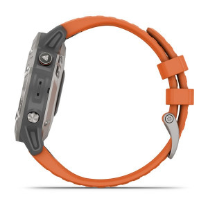 Часы Garmin Fenix 6 Sapphire Titanium with Ember Orange Band