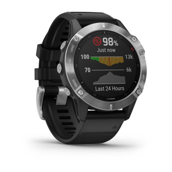 Годинник Garmin Fenix 6 Silver with Black Band б/у Годинник Garmin Fenix 6 Silver with Black Band б/у