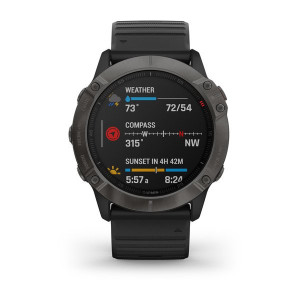 Часы Garmin Fenix 6X Sapphire Carbon Gray DLC with Black Band
