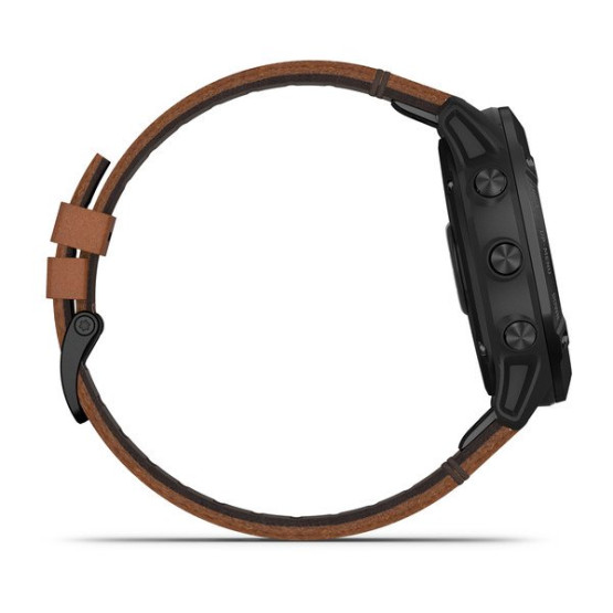 Годинник Garmin Fenix 6X Sapphire Black DLC with Chestnut Leather Band
