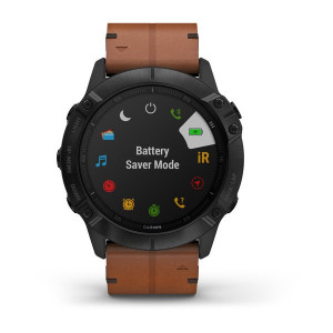 Часы Garmin Fenix 6X Sapphire Black DLC with Chestnut Leather Band