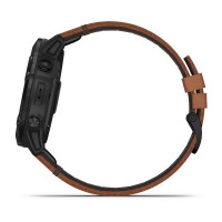 Годинник Garmin Fenix 6X Sapphire Black DLC with Chestnut Leather Band