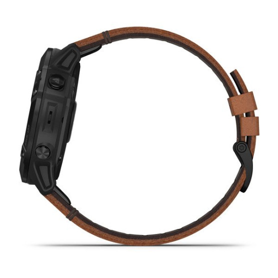 Годинник Garmin Fenix 6X Sapphire Black DLC with Chestnut Leather Band