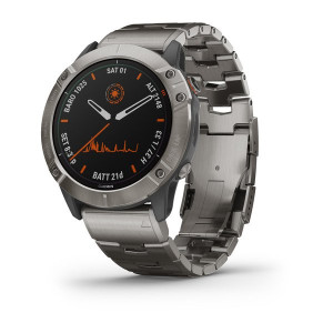 Часы Garmin Fenix 6X Pro Solar Titanium with Vented Titanium Bracelet