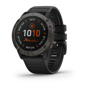 Часы Garmin Fenix 6X Pro Solar Titanium Carbon Gray DLC with Black Band