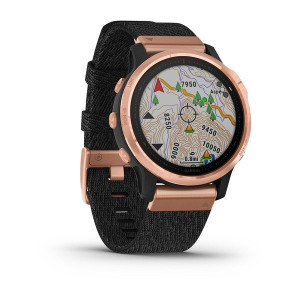 Часы Garmin Fenix 6S Sapphire Rose Gold-tone with Heathered Black Nylon Band