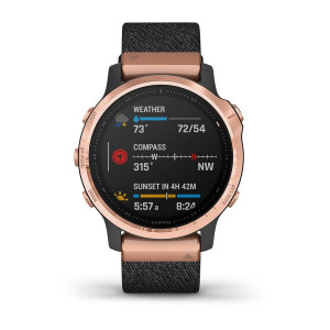 Часы Garmin Fenix 6S Sapphire Rose Gold-tone with Heathered Black Nylon Band