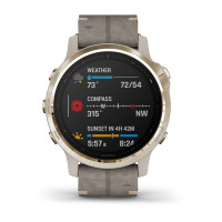 Годинник Garmin Fenix 6S Sapphire Light Gold-tone with Shale Gray Leather Band