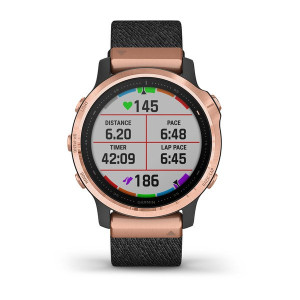 Часы Garmin Fenix 6S Sapphire Rose Gold-tone with Heathered Black Nylon Band