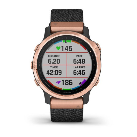 Годинник Garmin Fenix 6S Sapphire Rose Gold-tone with Heathered Black Nylon Band