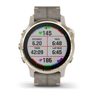 Годинник Garmin Fenix 6S Sapphire Light Gold-tone with Shale Gray Leather Band