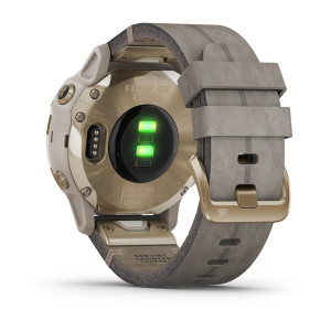 Часы Garmin Fenix 6S Sapphire Light Gold-tone with Shale Gray Leather Band