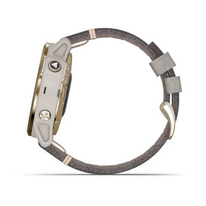 Часы Garmin Fenix 6S Sapphire Light Gold-tone with Shale Gray Leather Band