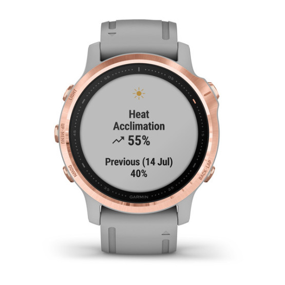 Годинник Garmin Fenix 6S Sapphire Rose Gold-tone with Powder Gray Band