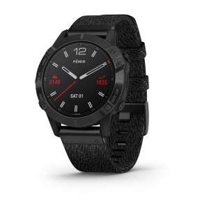 Часы Garmin Fenix 6 Sapphire Black DLC with Heathered Black Nylon Band
