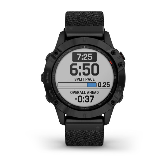 Годинник Garmin Fenix 6 Sapphire Black DLC with Heathered Black Nylon Band Годинник Garmin Fenix 6 Sapphire Black DLC with Heathered Black Nylon Band