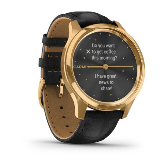 Часы Garmin vivomove Luxe Pure Gold-Black Leather