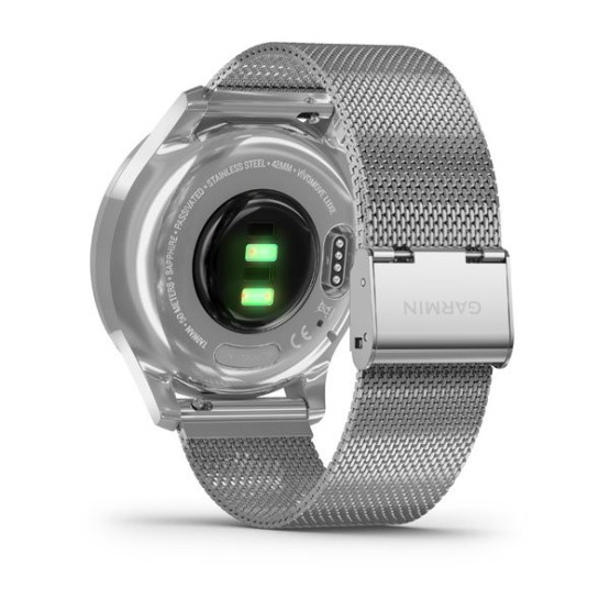 Годинник Garmin vivomove Luxe Premium Silver-Black Milanese