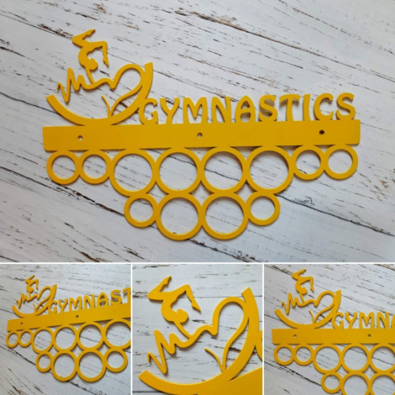 Медальница "КТМ" GYMNASTICS №3 Гімнастика Сталева  жовтий 