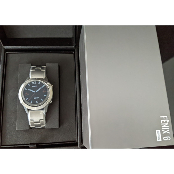 Годинник Garmin Fenix 6 Sapphire Titanium with Vented Titanium Bracelet Годинник Garmin Fenix 6 Sapphire Titanium with Vented Titanium Bracelet