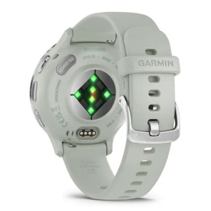 Смарт-годинник Garmin Venu 3S корпус кольору сіра шавлія з сріблястим сталевим безелем та силіконовим ремінцем
