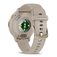 Смарт-годинник Garmin Venu 3S корпус кольору французький сірий з золотистим сталевим безелем та силіконовим ремінцем