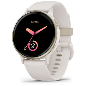 Garmin Vivoactive 5 Cream Gold Aluminum Bezel with Ivory Case and Silicone Band