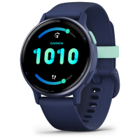 Смарт-годинник Garmin Vivoactive 5 з сланцевим алюмінієвим безелем кольору синій металік з темно-синім корпусом та силіконовим ремінцем