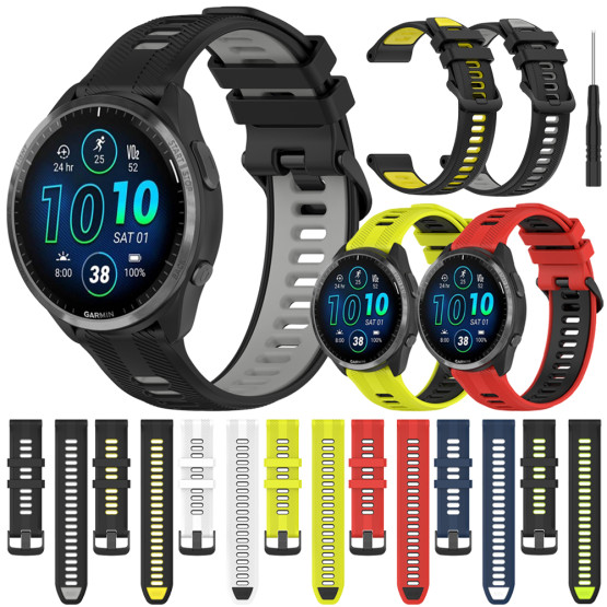 Ремешок для Garmin Forerunner 965 22mm чёрный белый жёлтый красный копия