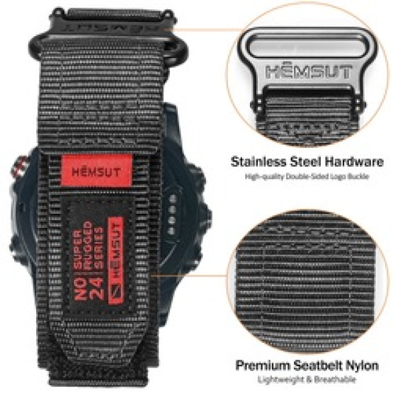 Ремінець для Garmin HEMSUT 22mm Nylon середній розмір для зап'ястя 185-210мм