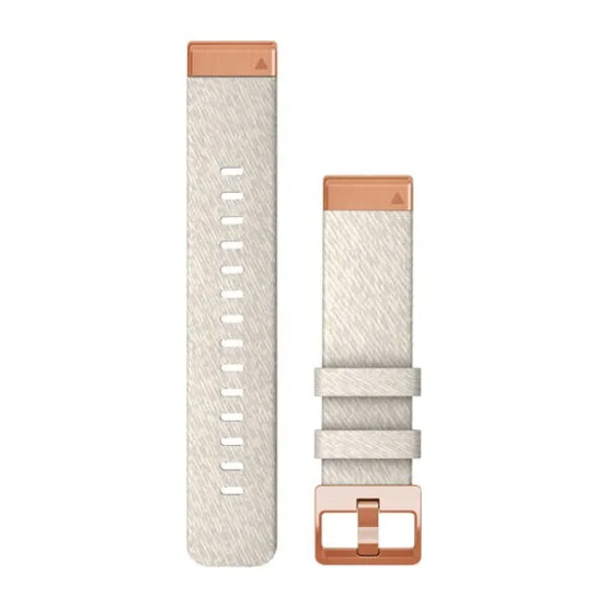 Ремешок для Fenix 7s 20mm QuickFit Cream heathered nylon band with rose gold hardware