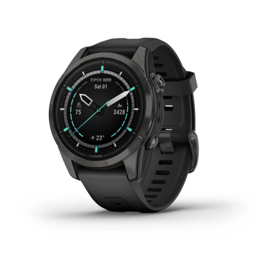 Смарт-часы Garmin epix Pro (Gen 2) – Sapphire Edition | 42 мм Carbon Gray DLC Titanium with Black Band