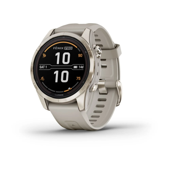 Смарт-часы Garmin Fenix 7S Pro – Sapphire Solar Edition Soft Gold with Light Sand Band