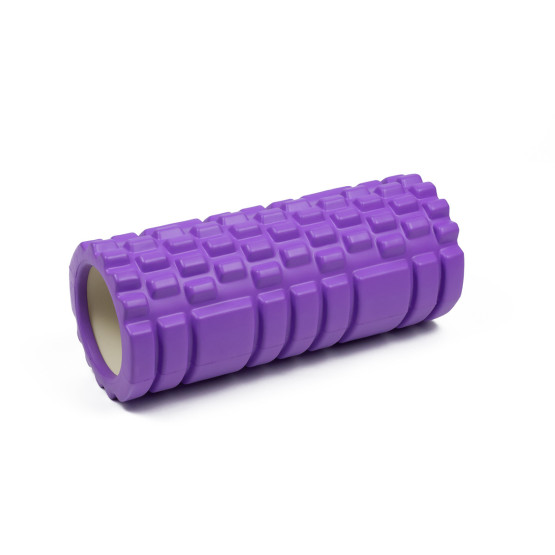 Массажный ролик EasyFit Grid Roller EF11 33 см  фиолетовый  роллер  валик  цилиндр 