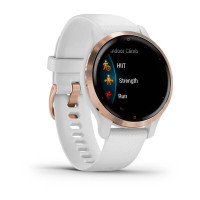 Venu 2S · Rose Gold · White Silicone Band