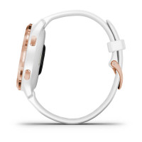 Venu 2S · Rose Gold · White Silicone Band