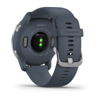 Garmin Venu 2 Silver Bezel with Granite Blue Case and Silicone Band