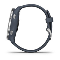 Garmin Venu 2 Silver Bezel with Granite Blue Case and Silicone Band
