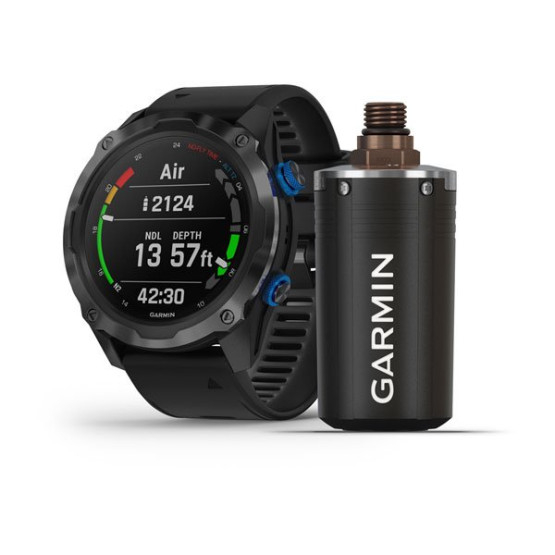 Часы для дайвинга Garmin Descent Mk2i/Descent T1 Bundle Titanium carbon gray DLC with black silicone band