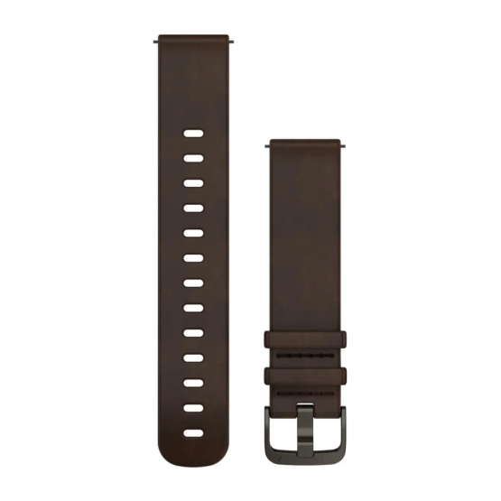 Ремінець Garmin Venu 2 Plus, 20mm Band, Leather, Dark Brown+Slate