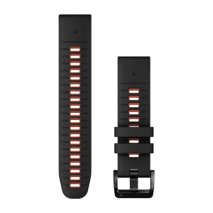 Ремінець Garmin epixPRO (g2),22mm QuickFit Blk/Flm Red Silicon Bnd
