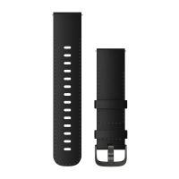Ремінець Garmin 22mm Band, Black Leather + Brushed Slate